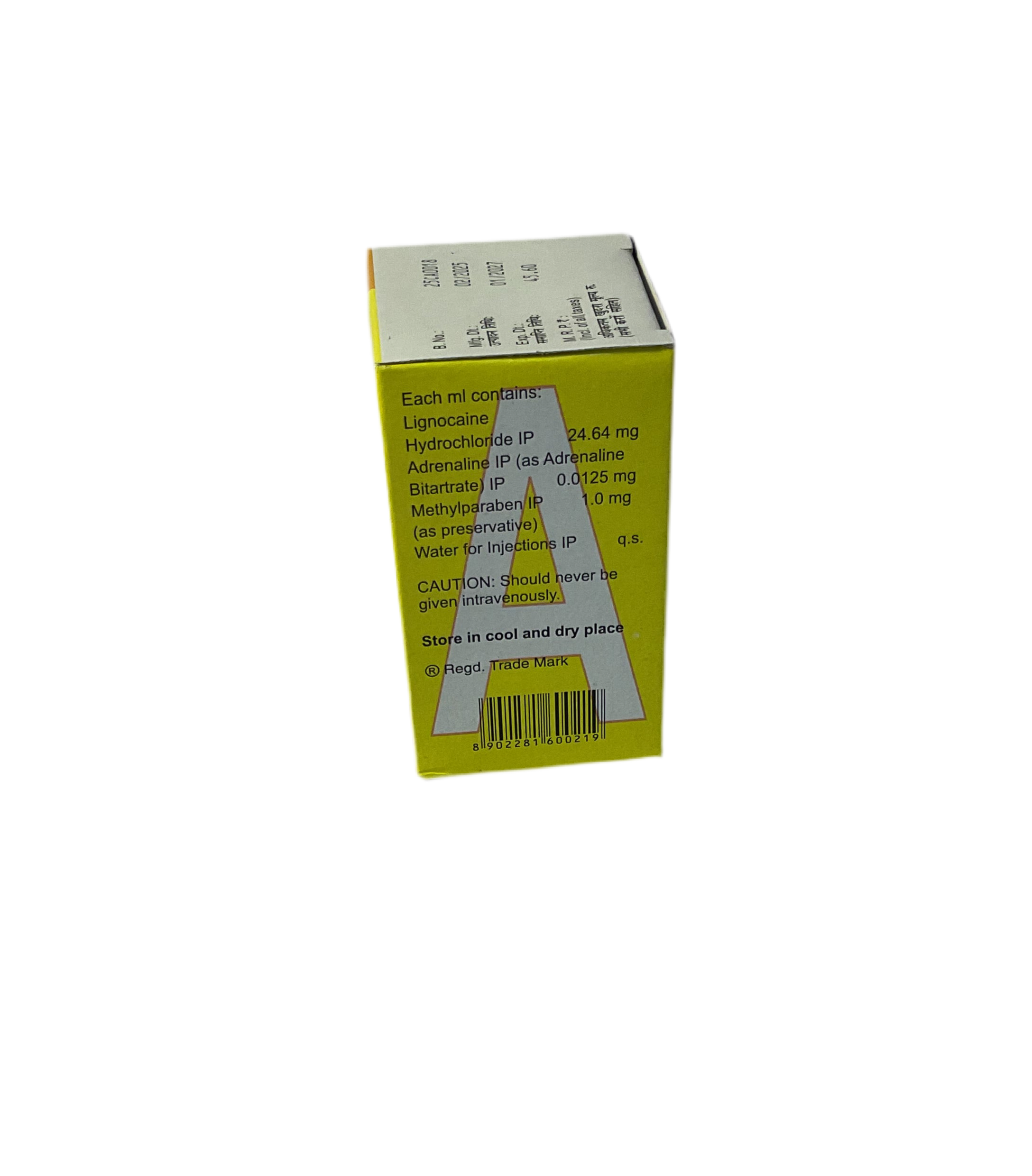 (Lidocaine and Adrenaline Injection I.P.) Lignox A 2% se