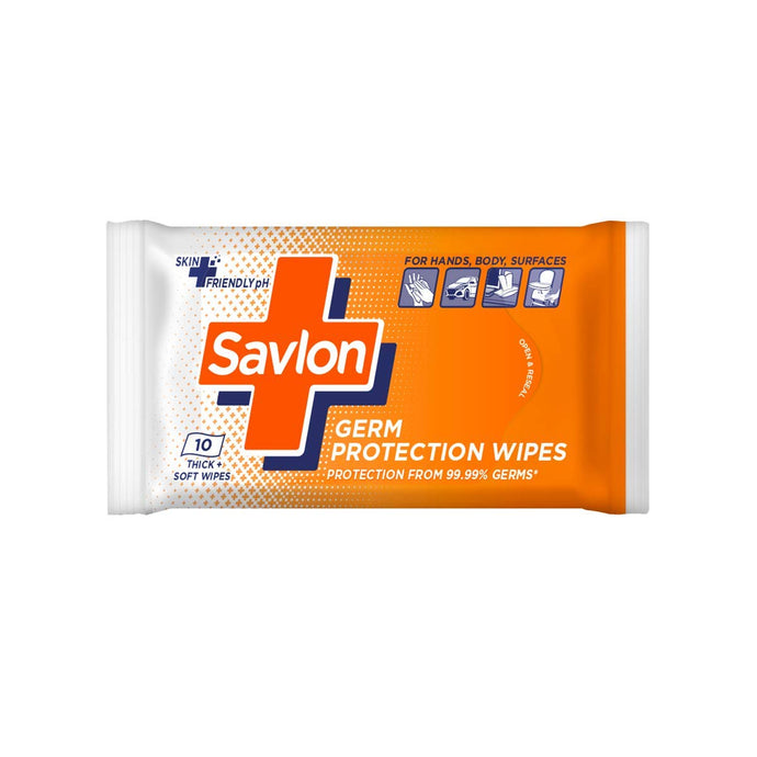 Wipes Savlon Germ Protection . ( Pack of 10 wipes)