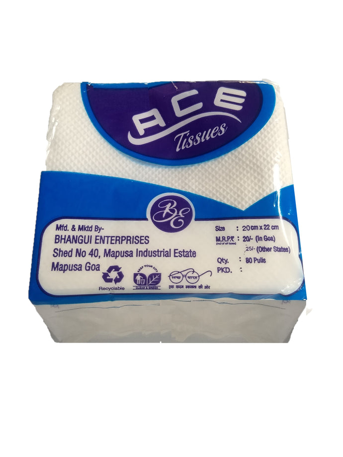 Soft Tissue Paper Napkins - Ace (Pack of 80 tissues)