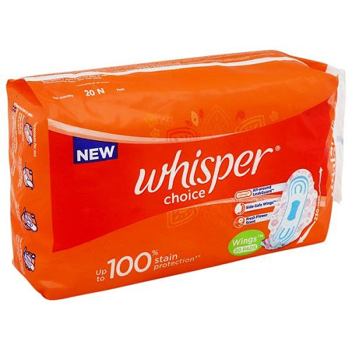 Sanitary Pads Whisper Choice (Regular with Wings 20 Pads)